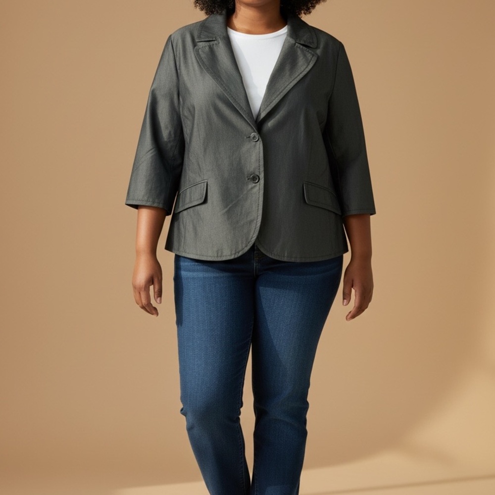 Women’s Dark Gray Structured Blazer Jacket